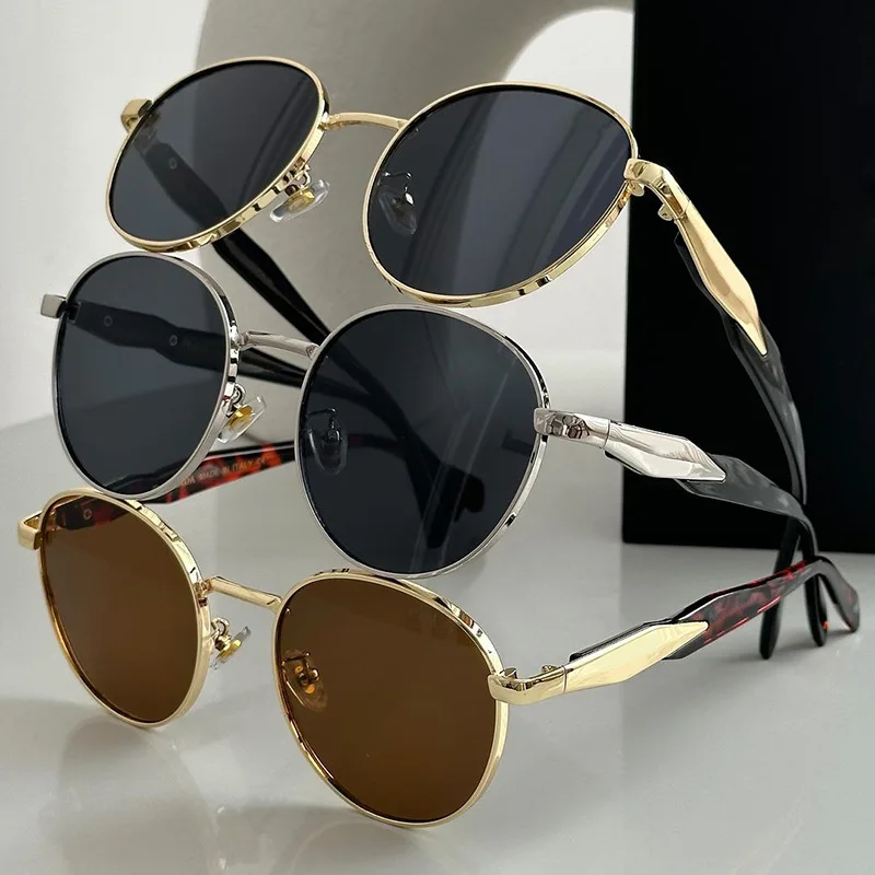 

Oval metal small frame sunglasses Women's new luxury fashion sunglasses Men's retro sunglasses Neutral UV400 driving sunscreen