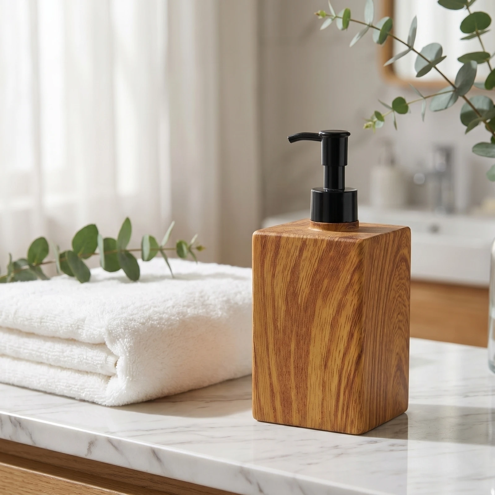 Creative Imitation Wooden Grain Refillable Bottle Empty Lotion Shampoo Container for Bathroom Portable Travel Cosmetic Dispenser