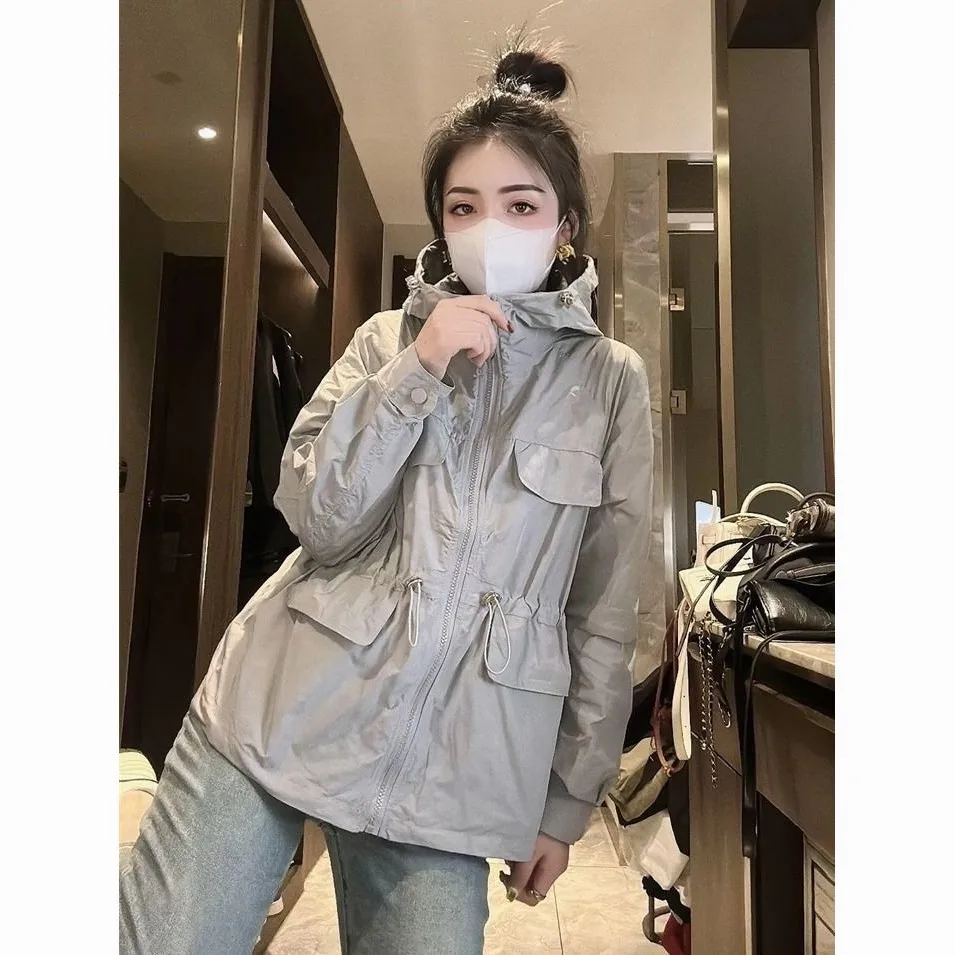 

Trench Coat Woman Quality Goth High-End Feeling Flattering Covering Rain Maillard Mujer Front Artsy All-Match Outfit Baggy