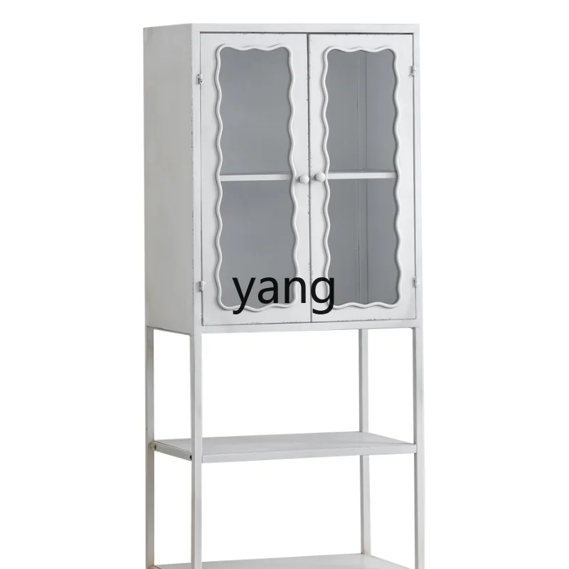 

Yjq Iron Distressed Modern Minimalist Storage Display Dining Side Storage Cabinet