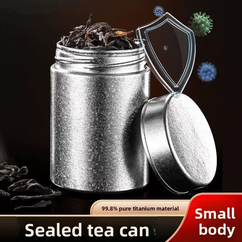 Premium Food Grade Pure Titanium Multiuse Airtight Coffee Beans & Loose Leaf Tea Canister Moistureproof Moldproof Home Kitchen