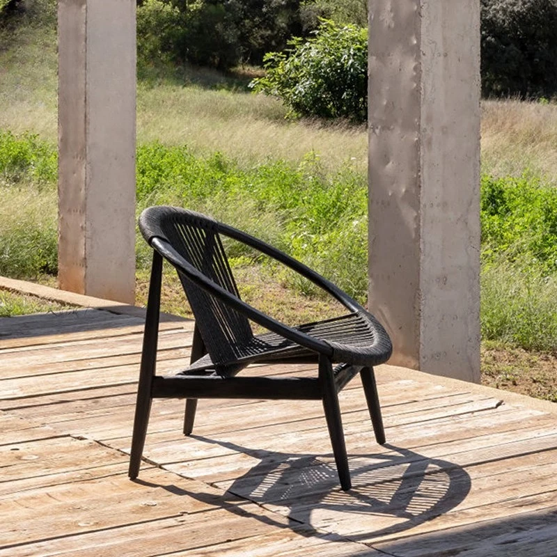 كرسي أريكة للحديقة في الفناء الخارجي، شرفة متعددة، طاولة طعام وكراسي من خشب الساج الترفيهي، سرير الفندق