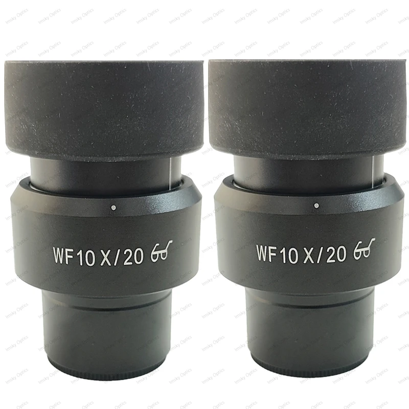 2PCS High Eye-point WF10X WF15X WF20X Wide Field Eyepiece For Stereo Binocular Trinocular Microscope 30MM Interface With Eyecups