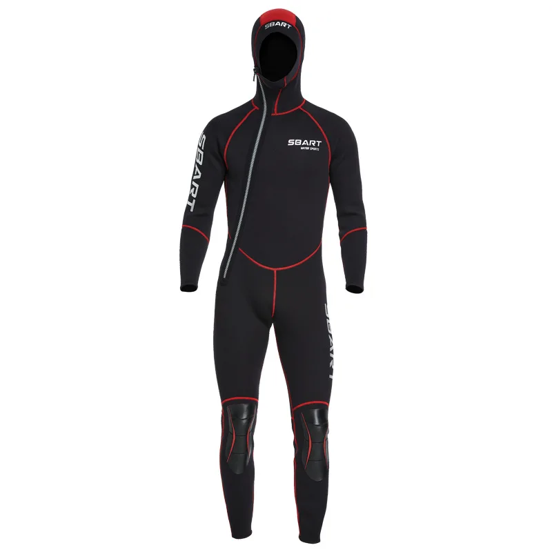 3mm Full Scuba Diving Suit Front Zipper Hoodie Snorkeling Surfing Kayaking Canoeing Cold Water Wet Suits Mens One-piece Wetsuit