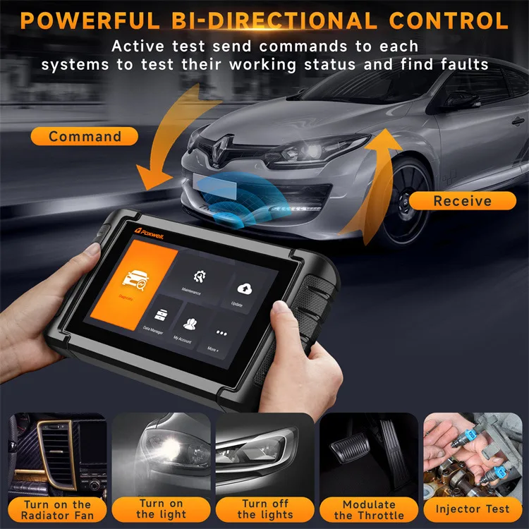 FOXWELL NT809BT Car Full System Diagnostic Instrument OBDII Diagnostic Tool Wireless Bluetooth