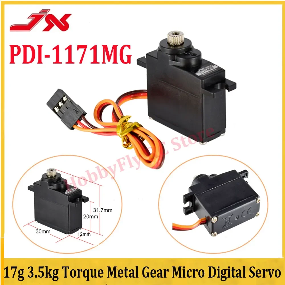 JX Servo Metal Gear PDI-1171MG 17g 3.5kg Torque Core Motor Micro Digital Servo for RC Models