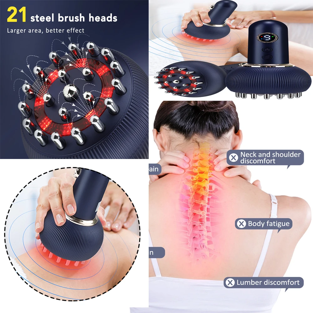 

Rechargeable Guasha Massager Body Shaping Heating Meridian Scraping Brush Lymphatic Detoxification Regimen Dredging Fat Burner