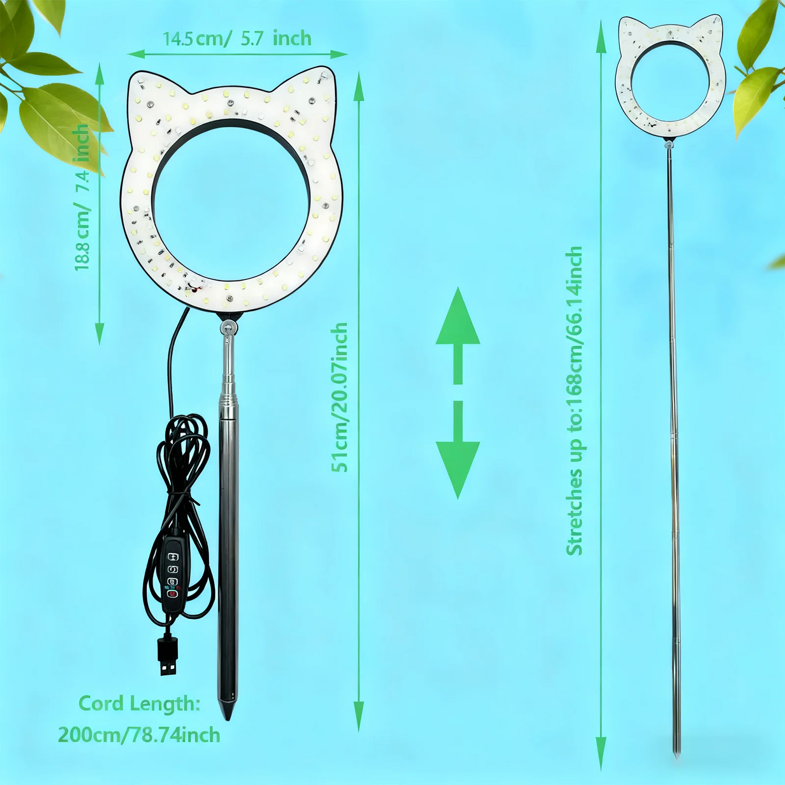 أضواء النمو للنباتات الداخلية، ضوء نباتي LED كامل الطيف، 3 أوضاع ألوان تنمو مصباح مع مؤقت 3/9/12 ساعة، 10 مستويات عكس الضوء #2