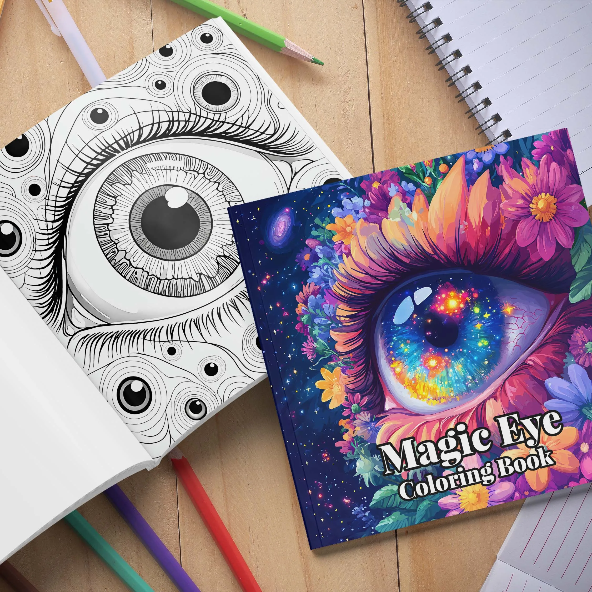 Magic Eye Coloring Book 24 Pages Adult Picture Book Creative Relaxation Ideal Gift For Children's Holiday Birthday Party
