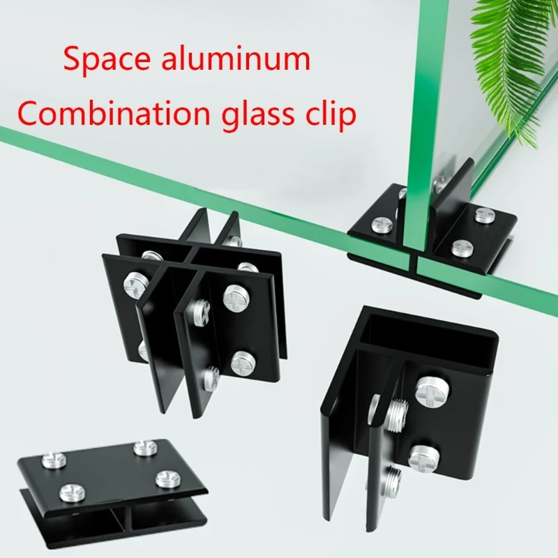 Glass Fixing Clip L/T/Cross Type Glass Corner Clamp Aluminum Alloy Frame-less Glass Fixed Bracket Connector Durable M4YD