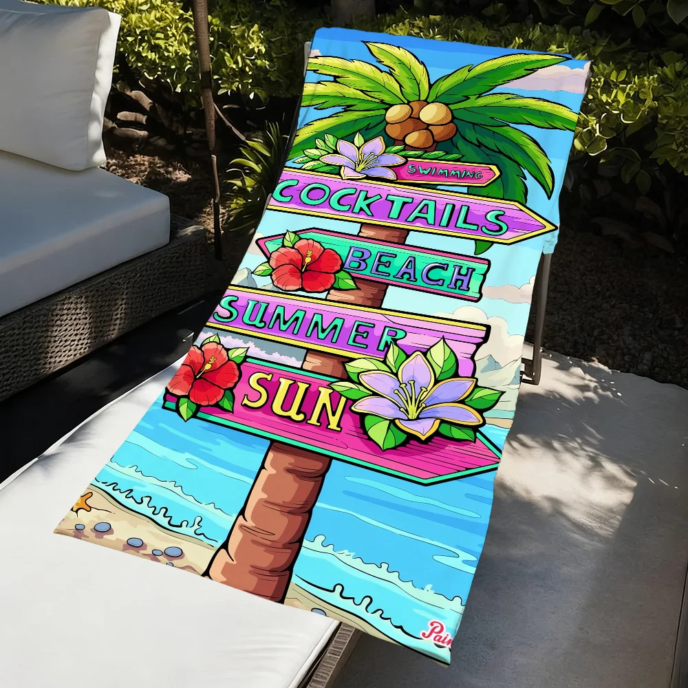 T-tiki Face Aesthetic H-hawaii Towel Large Quick-Drying Microfiber Soft Beach Towel for Travel Fitness Sauna Bathing Camping