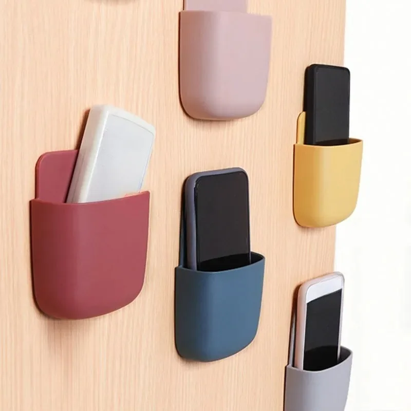 1Pc Wall-mounted plastic storage box adhesive storage box storage air conditioning TV controller multi-purpose storage container