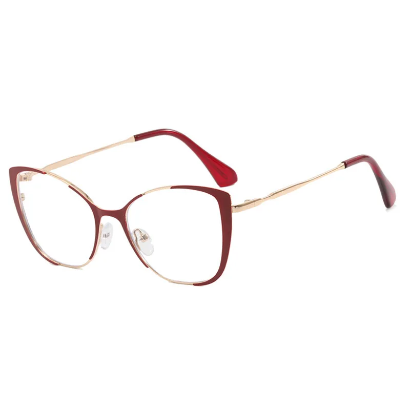 2024 New Fashion Women Anti Light Blue Cat Eye Glasses Frame Retro Hight Quality Luxury Optical Computer Reading Eyeglasses