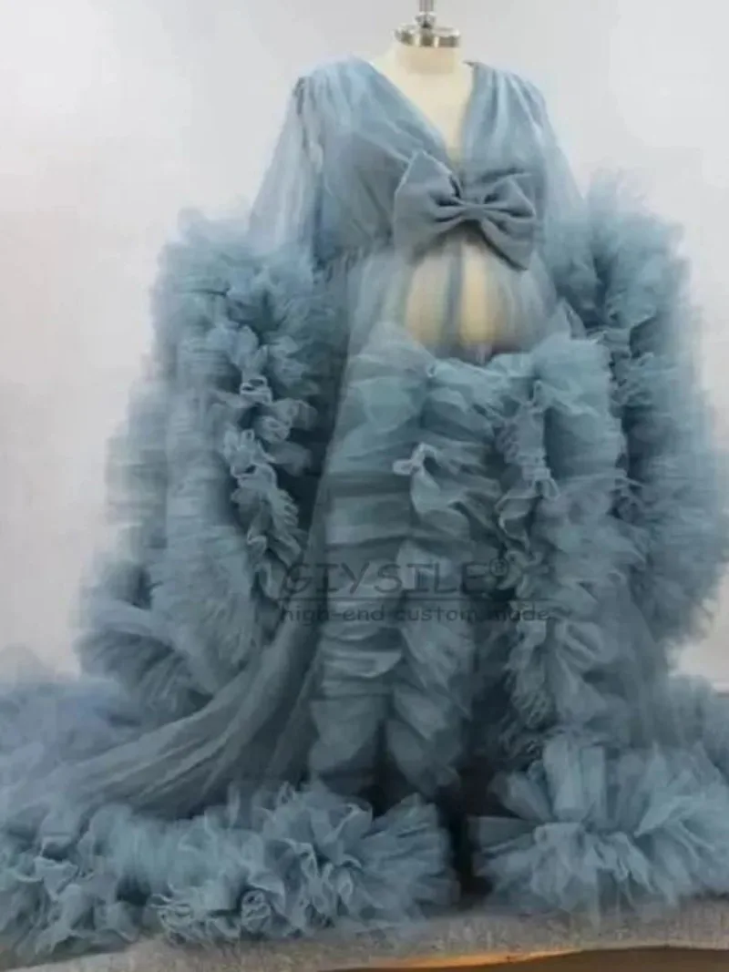 GIYSILE مخصص 2025 جديد فستان شبكي للنساء الحوامل التصوير العميق الخامس الرقبة متعددة الألوان فساتين السهرة الرسمية للحفلات