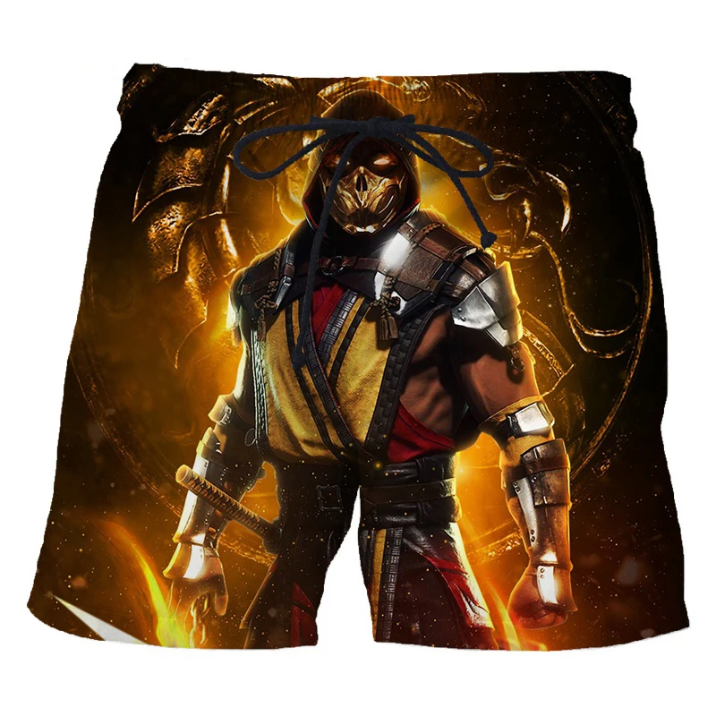 Mortal Kombat 11 Cool Beach Shorts Fighting Game 3D Print Men Women Surfing Board Sports Pants Swimsuits Trunks Kids Clothing