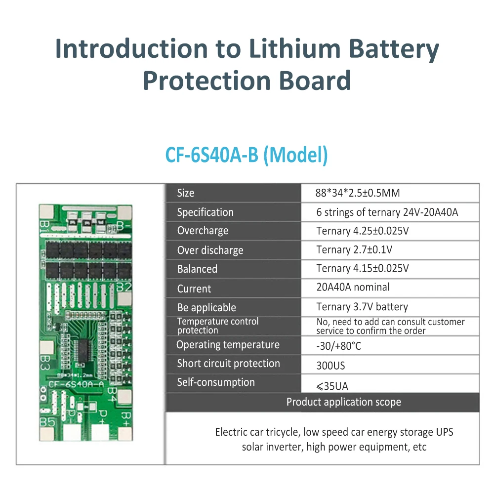 Placa de protección de carga de batería de litio ternaria 6S 24V, mismo puerto con sistema de gestión de batería de energía de ecualización