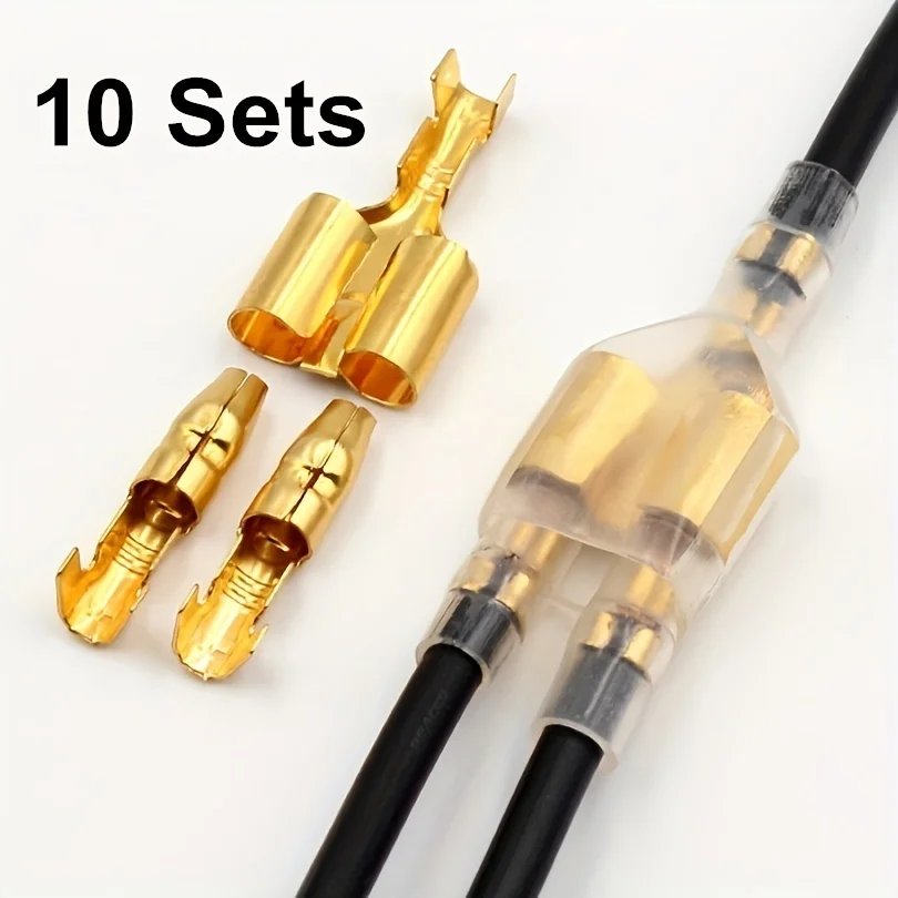 10sets 20pcs Male Terminal Connector + 10pcs Female Terminal Connector + 20pcs Male Sheath + 10pcs Female Sheath Wire Connector