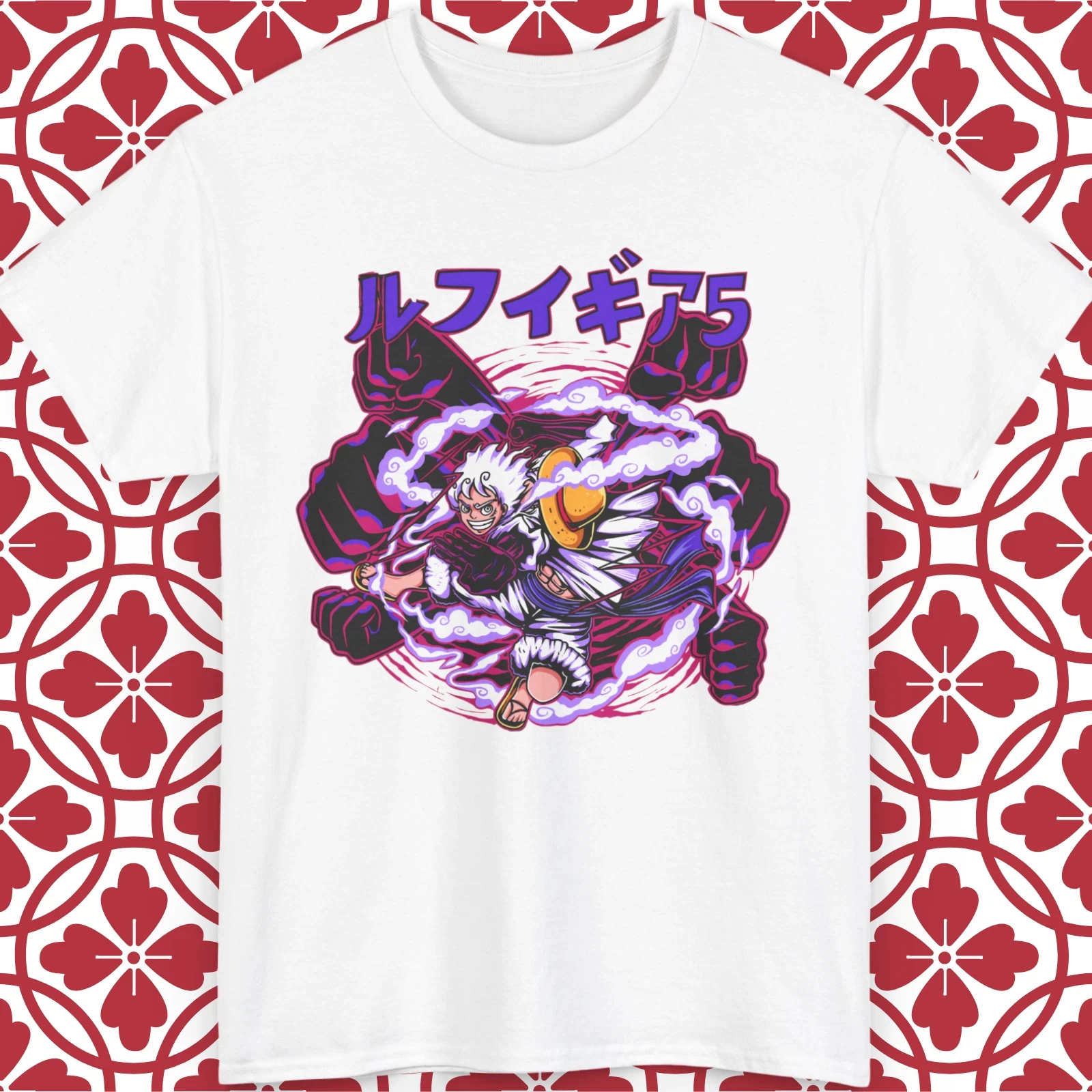 Monkey Luffy One Piece Anime Gear 5 Unisex Todos los tamaños Regalo Camiseta gráfica Camiseta para hombres y mujeres Top de cuello redondo de alta calidad