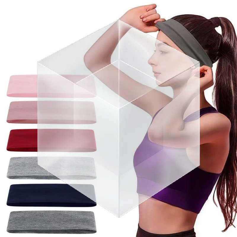 Women Sports Headband Elastic Sweat-Wicking Retro Style For Gym Running
