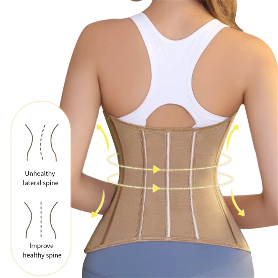 Becirzet Shapewear U-förmiger Taillentrainer Korsett für Damen, Hochkompressions-Body-Reduzierer, Brustlift, Stahlknochen-Taillentrainer – Detail 6