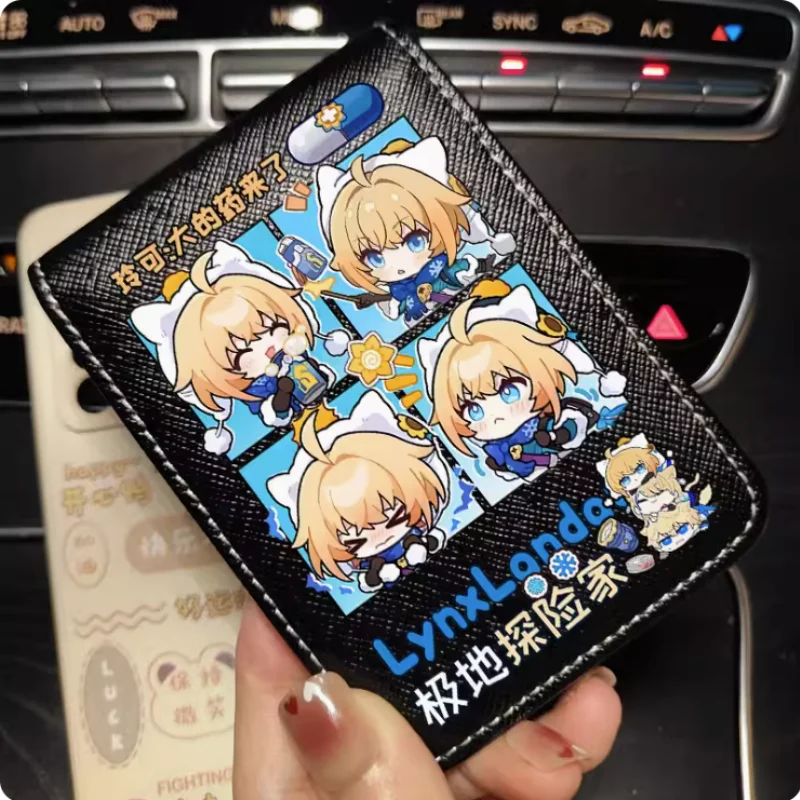 Anime Honkai: Star Rail Lynx Fashion Wallet PU Purse Card Cash Holder Bag Cosplay Gift B369