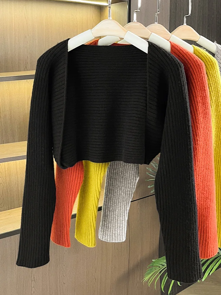 

Women's Knitted Shawl 100% Merino Wool Simple Basics Skin-friendly Breathable Various Colors Age-reducing Sweater Tops