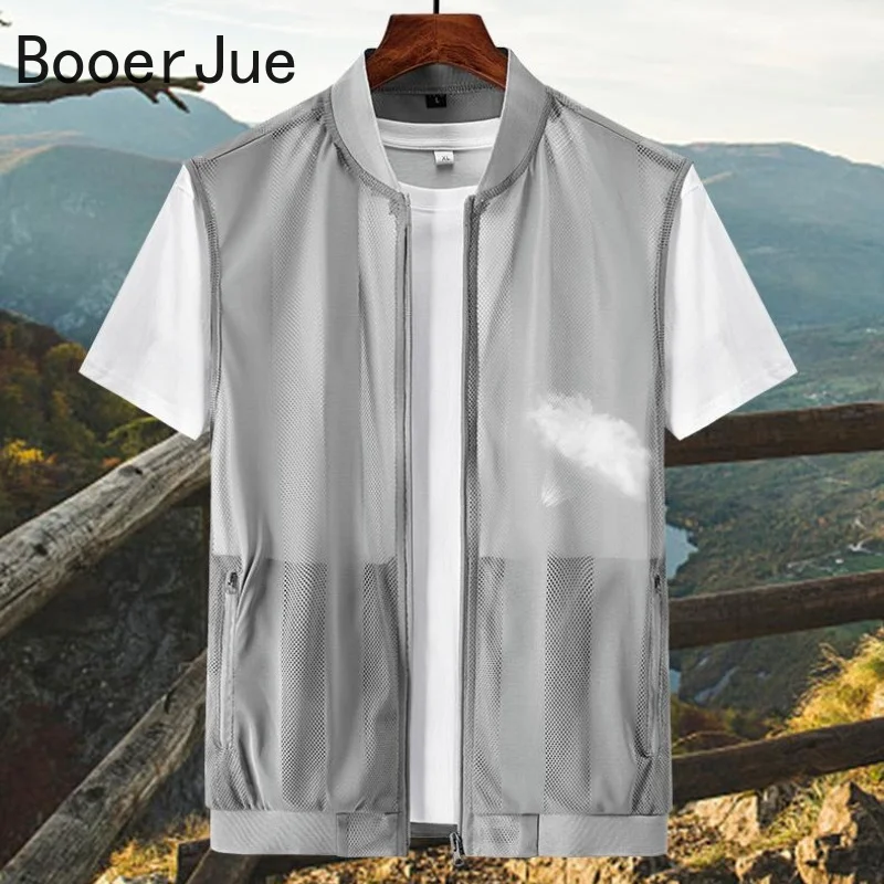 Outdoor Hiking Sports Summer Men Mesh Hollow Waistcoat Fishing Breathable Coat High-Quality Design Cycling Leisure Biker Vests