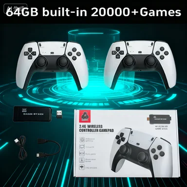 M8S ريترو لعبة فيديو وحدة التحكم 64 جيجابايت 20000 الألعاب الكلاسيكية ريترو لعبة 2.4G اللاسلكية المزدوجة تحكم لعبة التلفزيون هدية الطفل #4