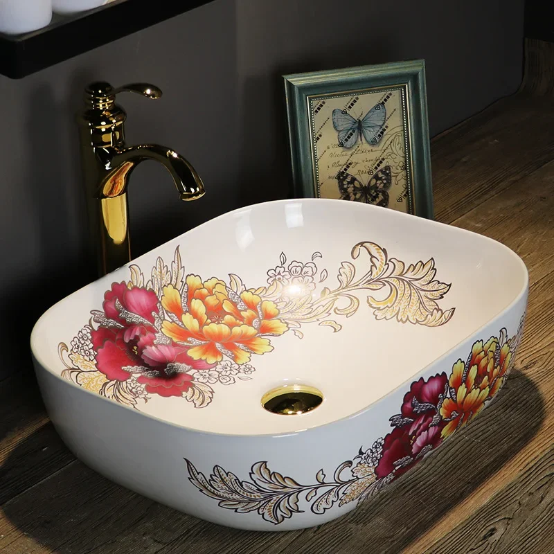 On-stage basin anti-splash ceramic wash basin large size art washbasin outdoor balcony pool
