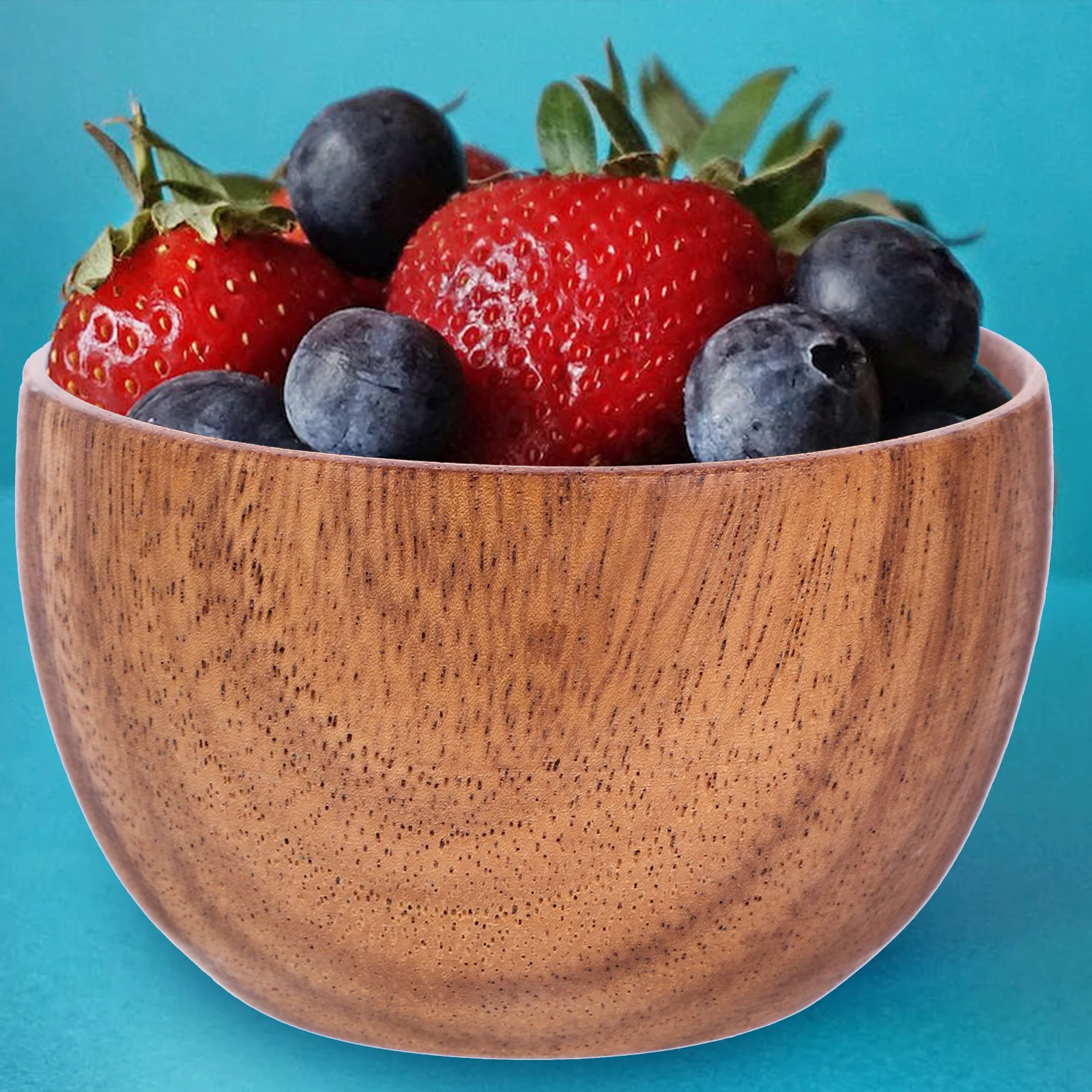 

Natural Wood Salad Bowl 8X6CM Kitchen Serving Bowl for Home Fruit Snack Storage Wooden Food Grade Tableware Utensil