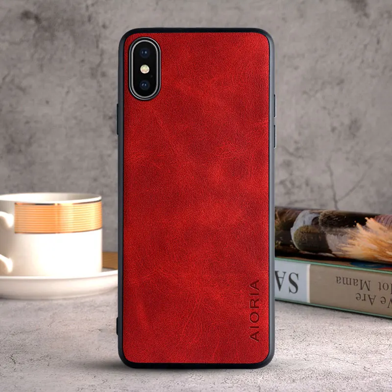 Case for iPhone XS XR X 11 12 Pro Max Mini SE 2020 6 6S 7 8 Plus funda cover Luxury Vintage leather Skin phone case coque capa