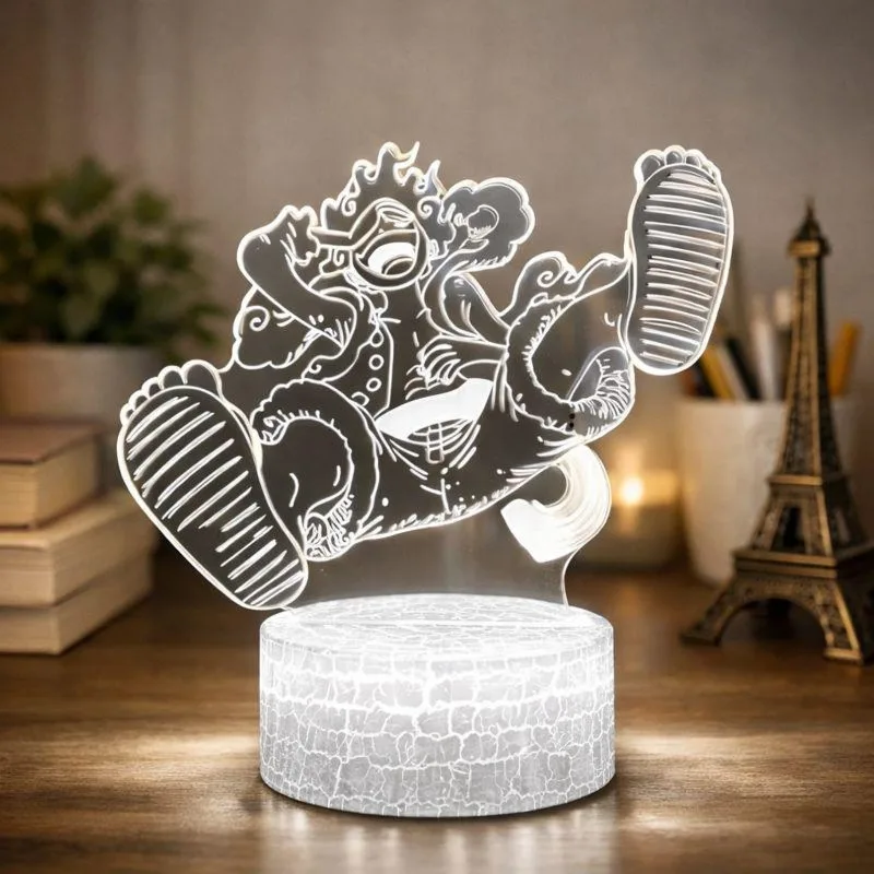 

Night Light One Piece Luffy Sun God Nika LED Moon Lamp Figure Anime Night Light Decor