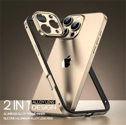 Light Aluminum Metal Frame For iPhone 13 14 Plus 15 16 17 Pro Max Air Bumper Case Thin Hybrid Silicone Alloy Len Full Protective