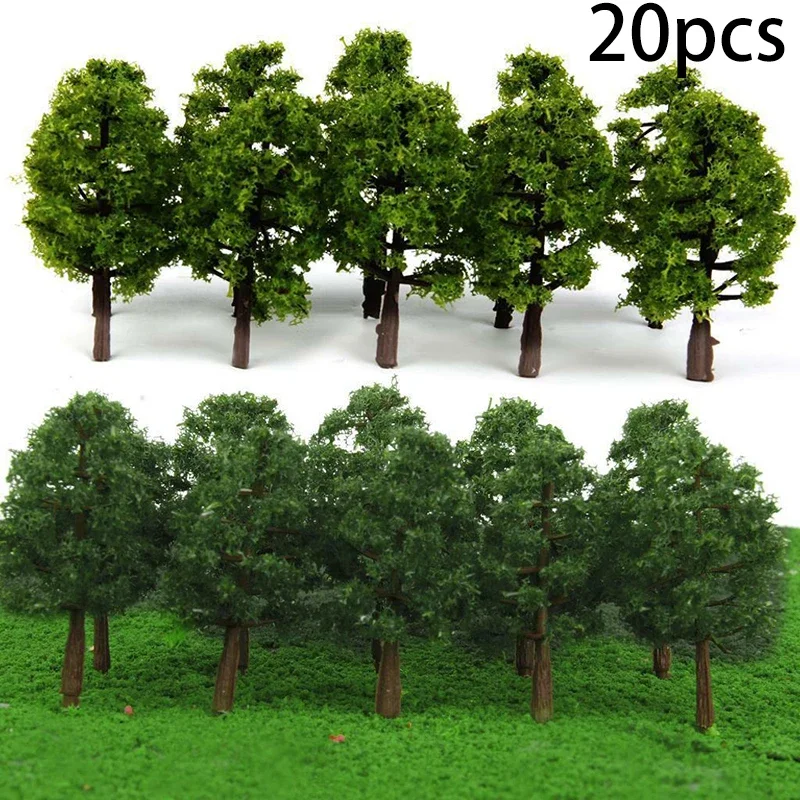 20Pcs 8CM Mini Model Trees Landscape Decor Train Layout Accessories DIY Miniature Scenics Landscape Scenery Plastic