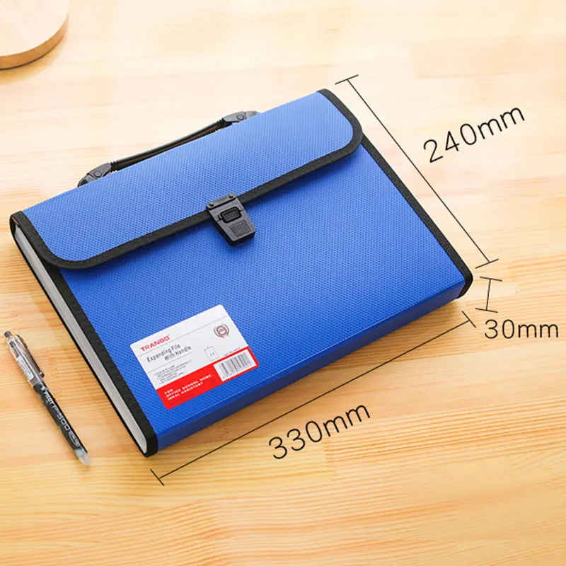 Portable 13 Pockets A4 Size Expanding Folder Paper Document Storage Organ Bag For Office Student School Supplies