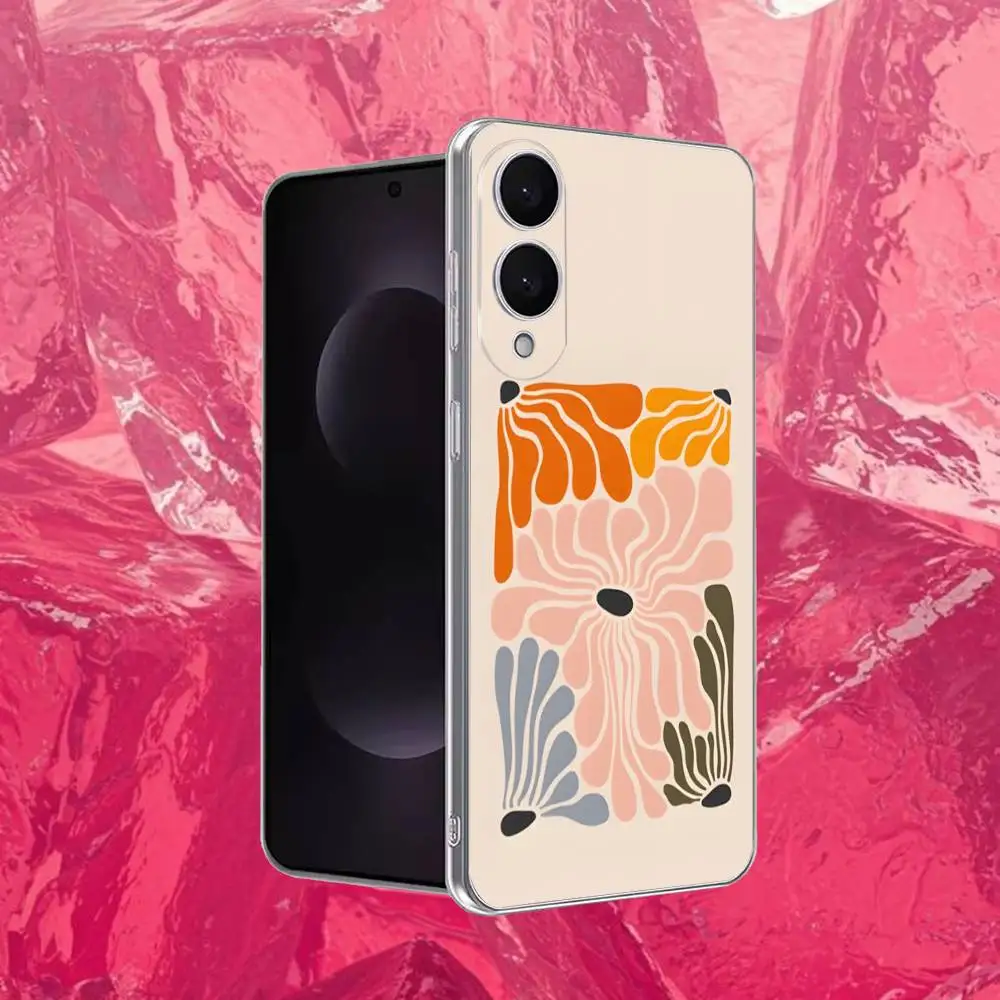 抽象的なフラワーマーケット電話ケース サムスン S30、23、21、22、20、FE、ライト、S10、9、8、7 プラス Note20ultra 透明ソフト用
