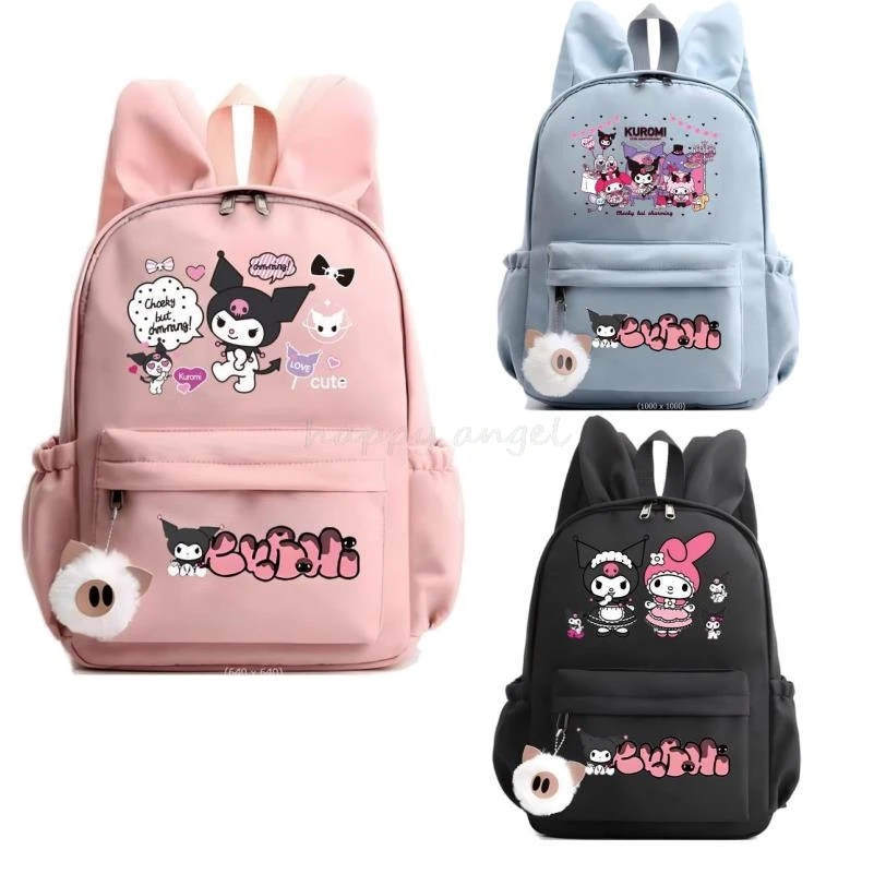 

Backpack Lovely Kuromi Melody for Girls Boys Teenager Children Rucksack Casual School Bags Travel Rabbit Ears Backpacks Mochila