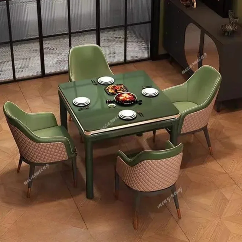 

Nordic Creative Automatic Shuffling Mahjong Table European-Style Minimalist Electric Dining Table Creative Home Furniture