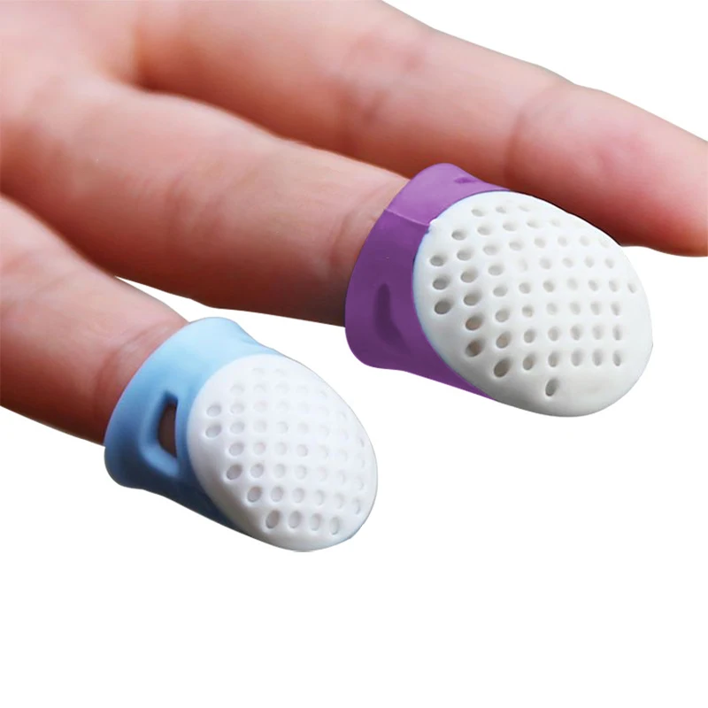 2 Sizes Silicone Thimble Sewing Thimble Finger Protectors Thumb Guard Finger Protector for Sewing Knitting Quilting Poke