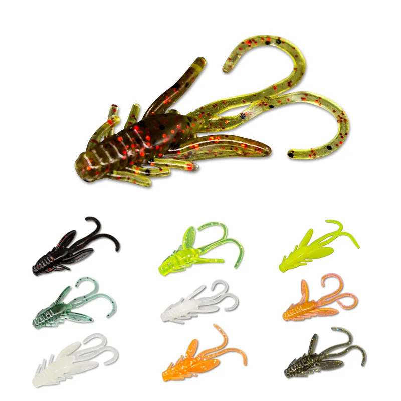 20pcs Fishing Lures Soft Bionic Shrimp Lure, Artificial Soft Bait For Bass Trout, Outdoor Fishing Tackle