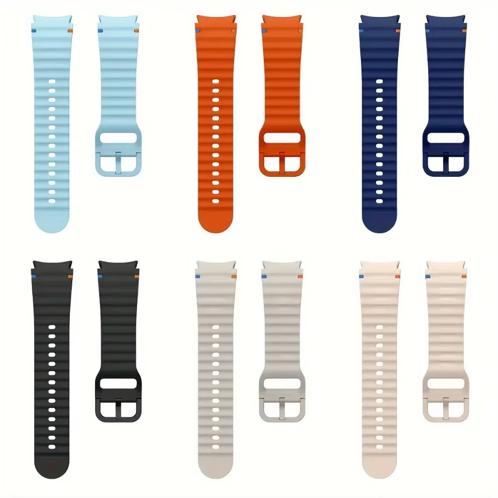 Official Wave Silicone Strap For Samsung Galaxy Watch 7/FE/6/5/4 44mm 40mm 5 Pro 45mm Bracelet Watch 6-4 Classic 47mm 46mm Band