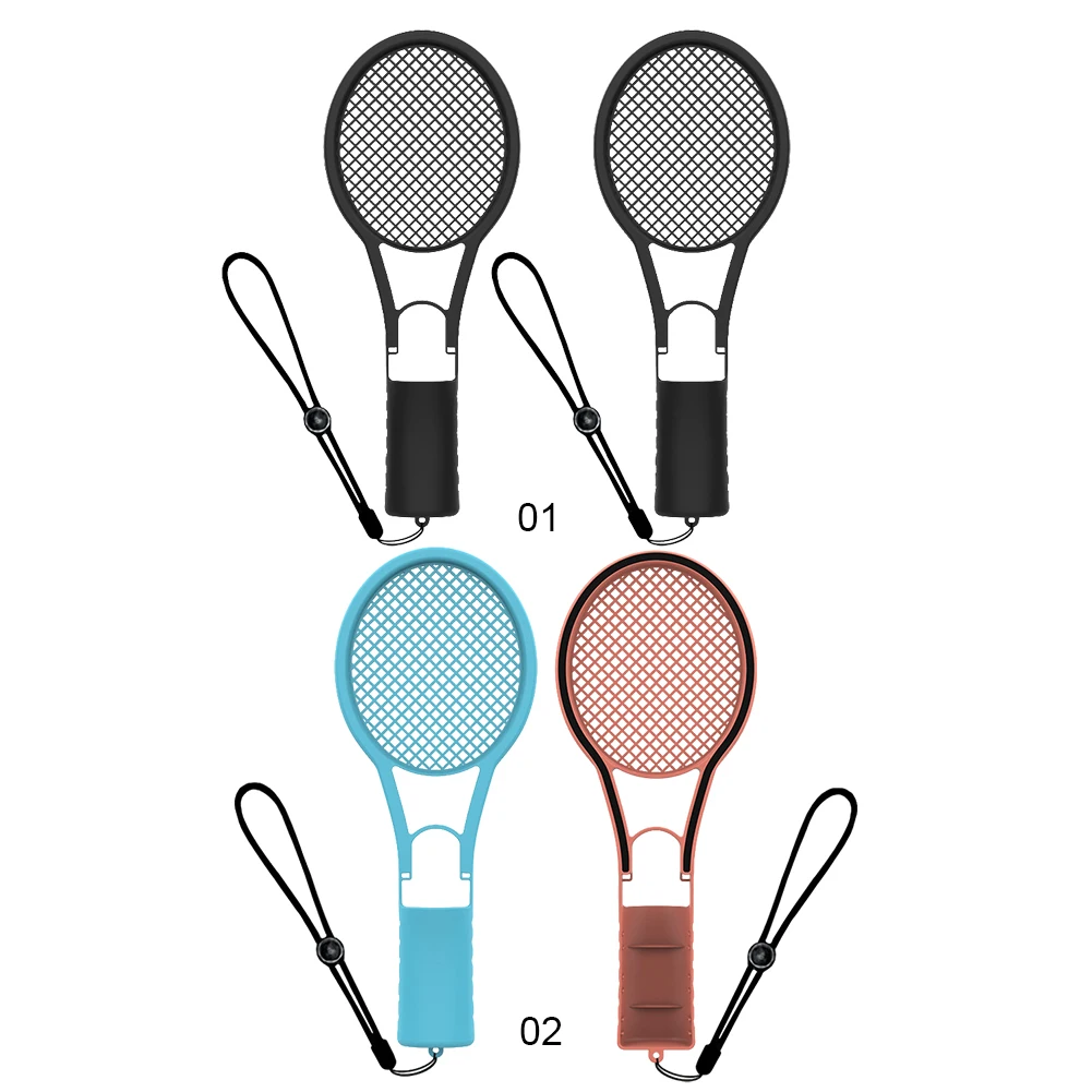 2 ชิ้นไม้เทนนิสสําหรับ Nintendo สําหรับสวิทช์ 2 Joy-Con เทนนิส Racquet Grip Handle Holder อุปกรณ์เทนนิสพร้อมสายรัดข้อมือ