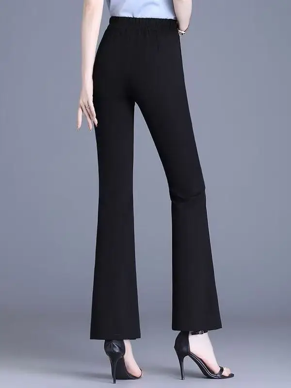 

Slimming High Waist Micro Flare Pants Women's Comfortable Drapey Fashionable Korean Style Commute Polyester Fiber All Seasons