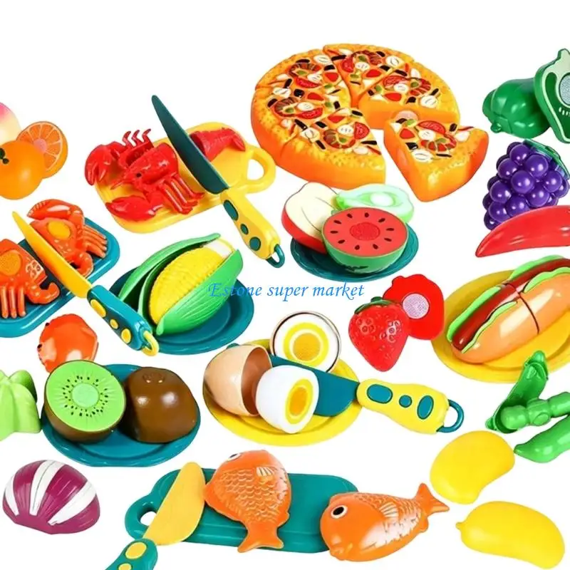 090B Interactive Pretend Kitchen Pretend Play Toy Educational Cutting Activity For Toddlers