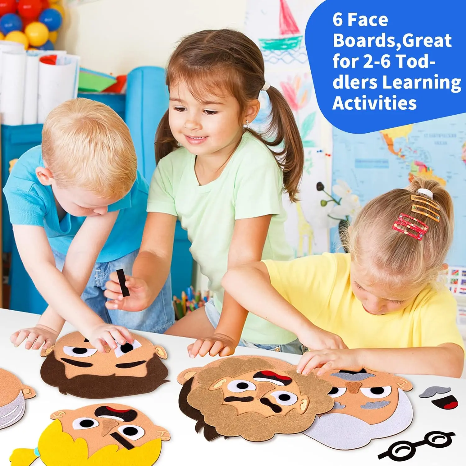 Montessori Social Emotional  Boards Sensory Toys  for Kids & Toddlers, Emotional Learning Activities for Boys  & Girls