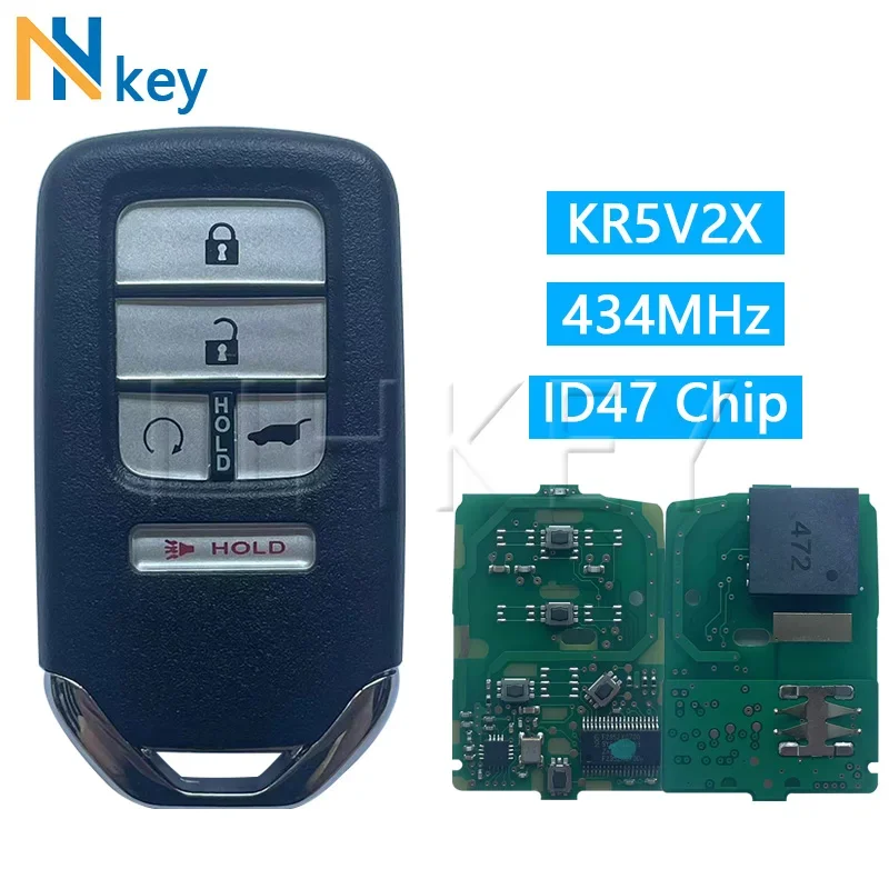 

NH KEY для Honda Piot CR-V Civic 2016 2017 2018 2019 2020 2021 2022 для 433 МГц ID47 Чип FCC ID: KR5V2X Умный дистанционный брелок