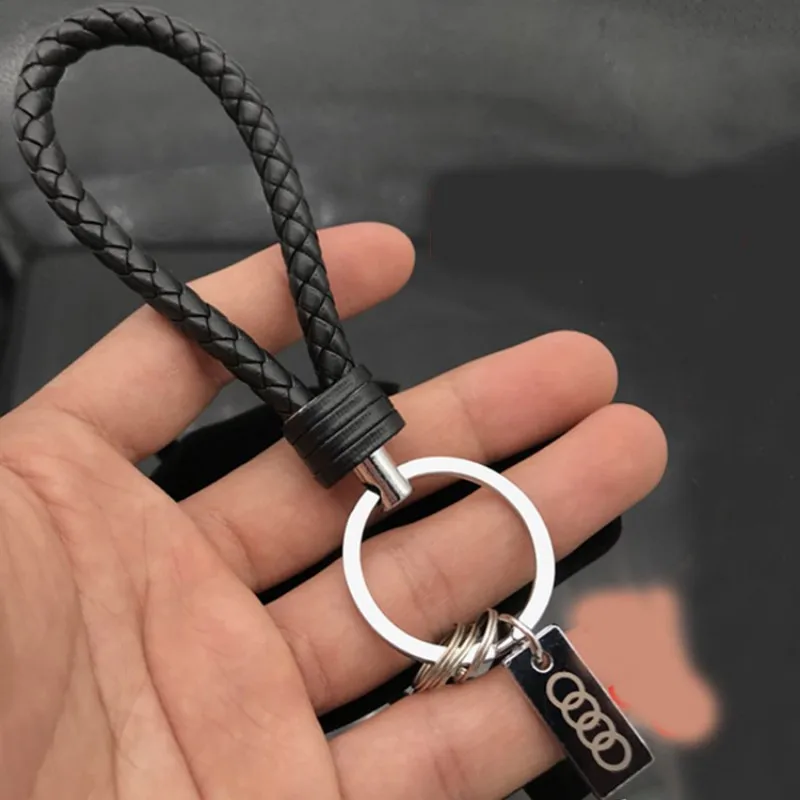 1/5pcs PU Leather Woven Rope Keychain For Men, Car Key Holder Pendant, Handbag Ornaments DIY Key  Keychain