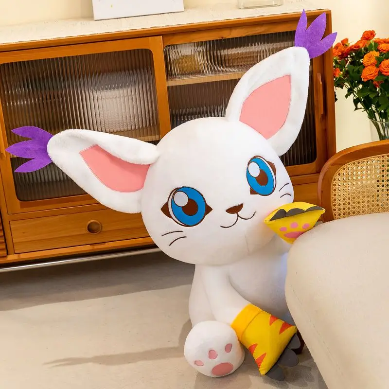 40Cm Digimon Adventure Tailmon Cartoon Sitting Posture Plush Filling Doll Bedroom Bedside Table Decoration Friend's Holiday Gift