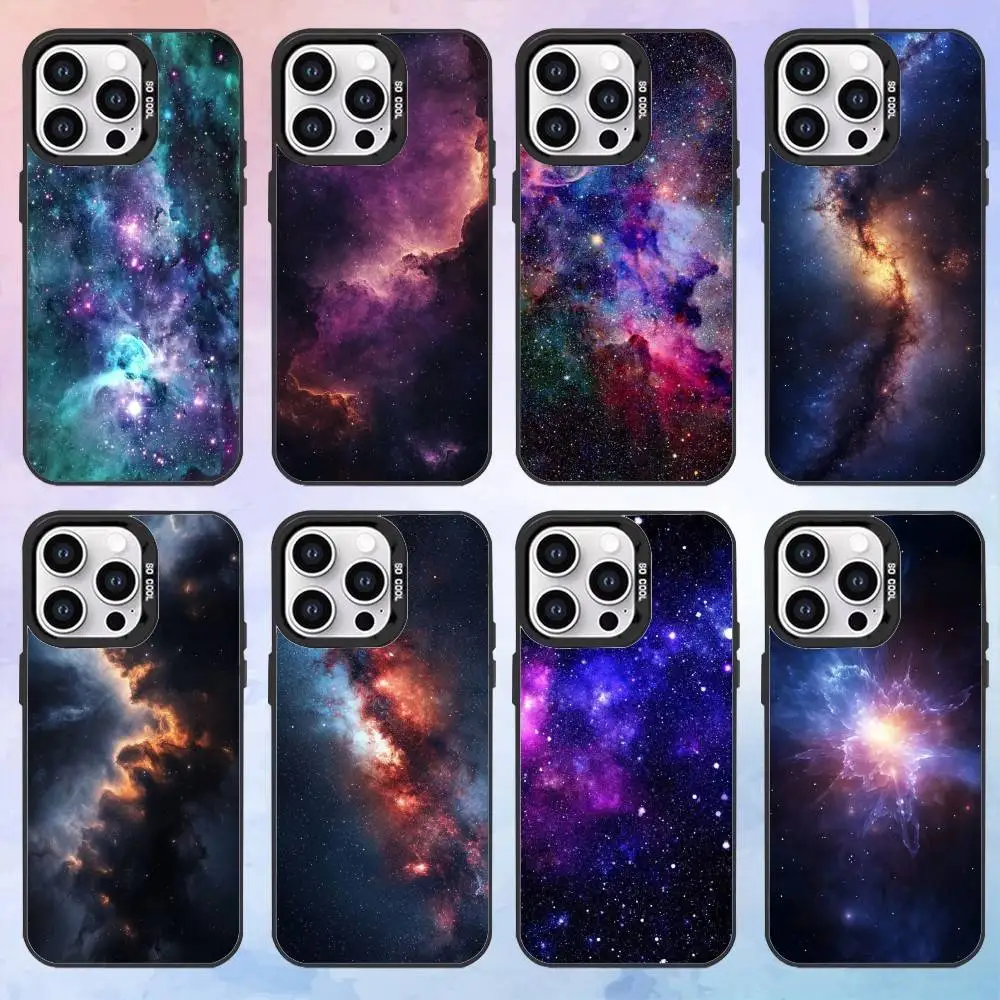 

Space For Galaxy Universe Phone Case For iPhone 16,15,14,13,12,11,Pro,XS,Max,Plus,Mini,SE White Candy Matte Shockproof Cover