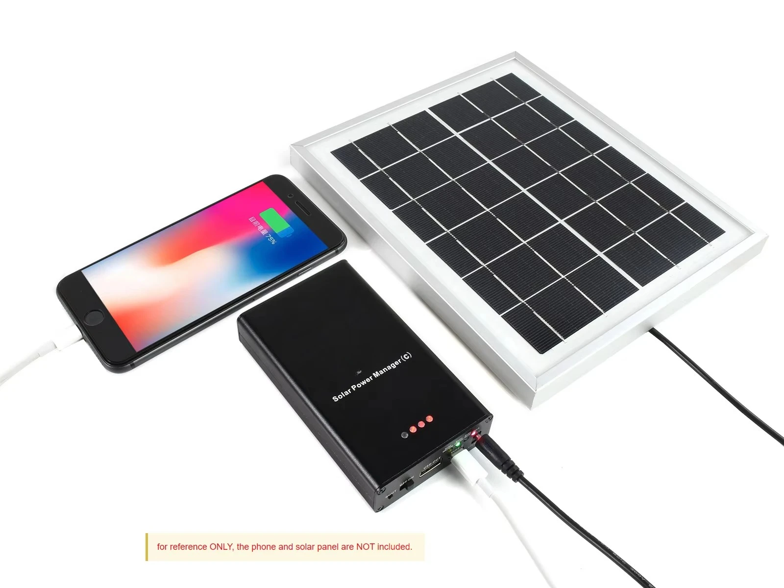 Solar Power Manager (C), Supports 3*18650 Batteries(Not included), Multi Protection Circuits,Compatible with 6V~24V